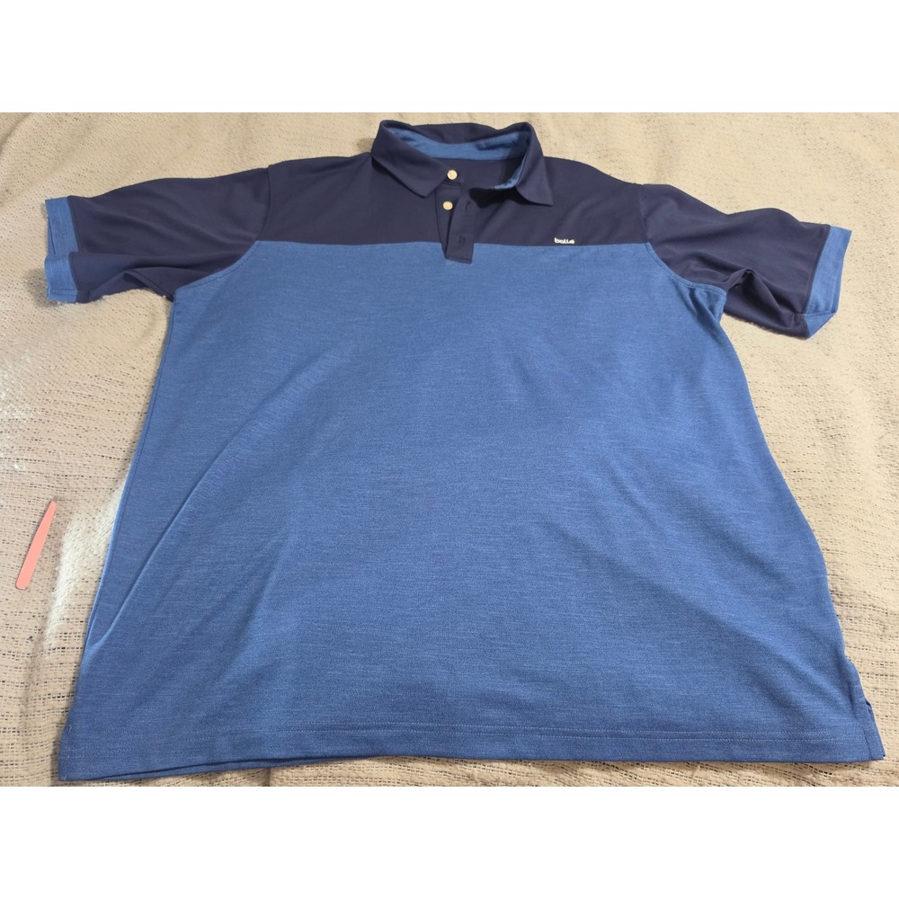 Bolle Golf B-Tech Polo Shirt Mens XXL Blue Colorblock Short Sleeve Performance